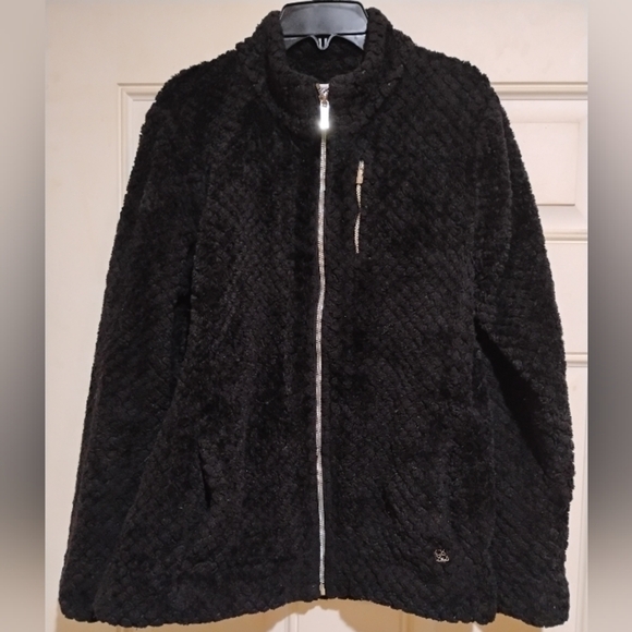 Calvin Klein Size Medium Women's Textured Very Classy Zip Up Sweater - Picture 2 of 6